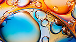 Oil and water abstract background. Colorful mix of oil and liquid bubbles.