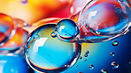 Oil and water abstract background. Colorful mix of oil and liquid bubbles.