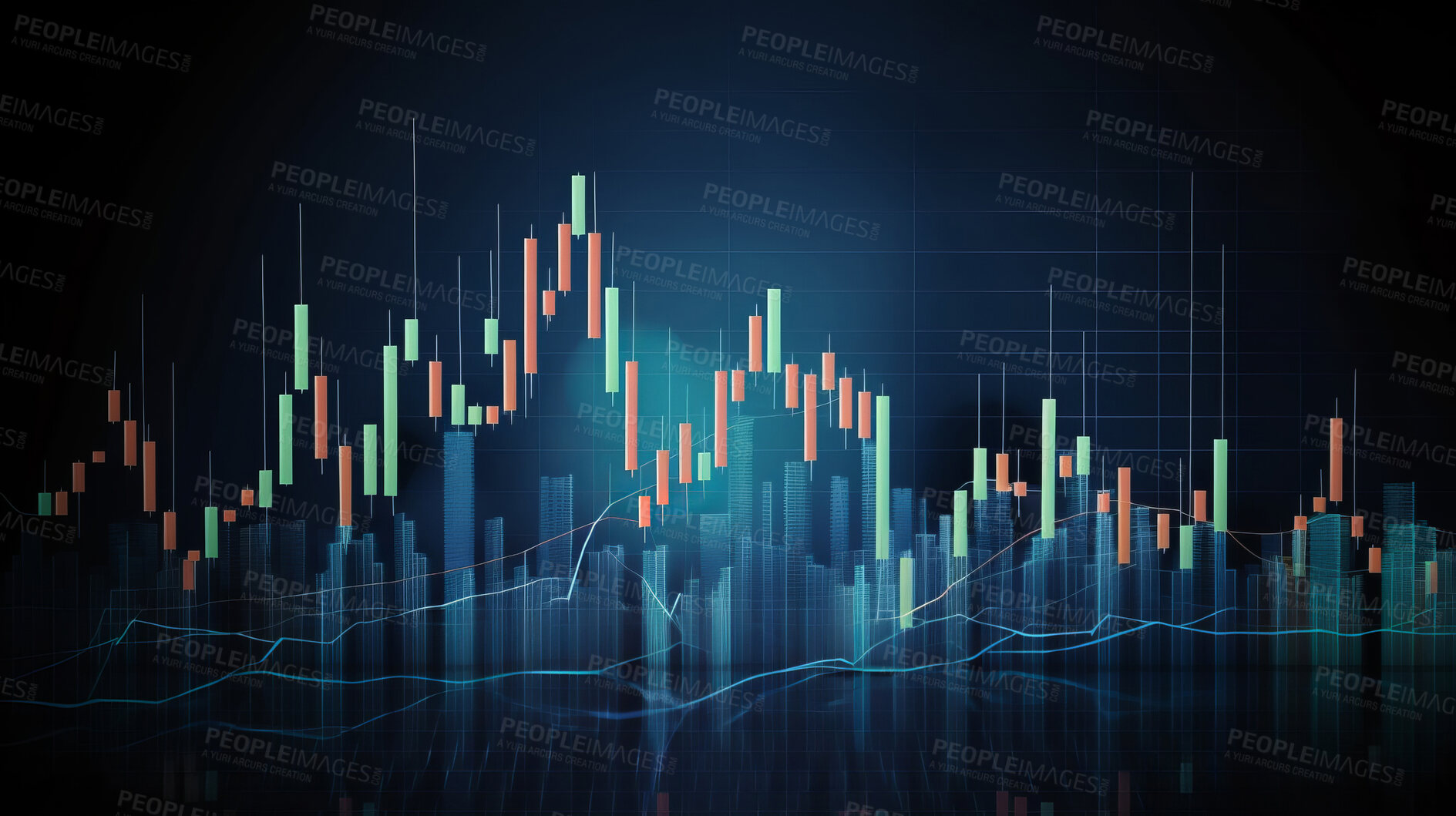Buy stock photo Business candle stick graph chart of stock market investment trading. Growth and changes concept