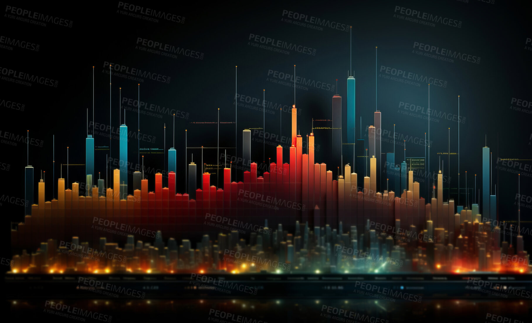 Buy stock photo Stock exchange software of finance and economy graphs.