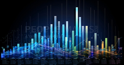 Stock exchange software of finance and economy graphs.