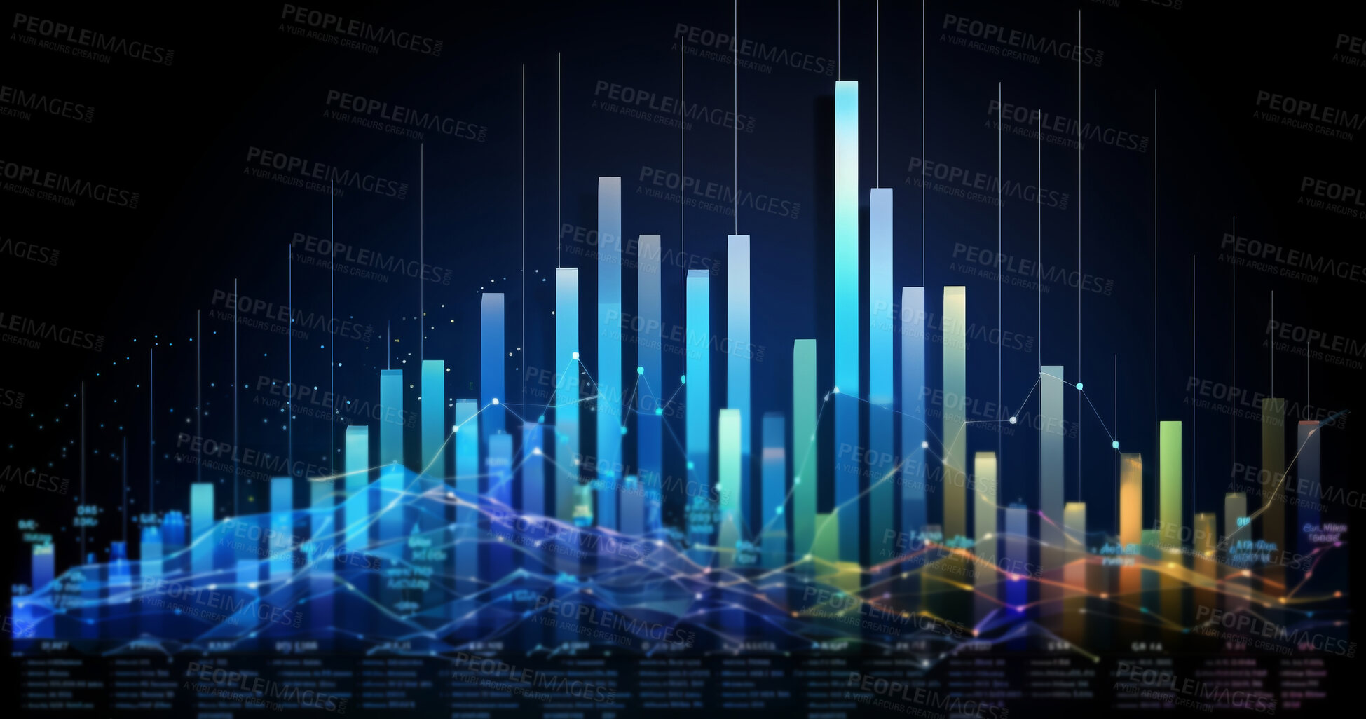 Buy stock photo Stock exchange software of finance and economy graphs.