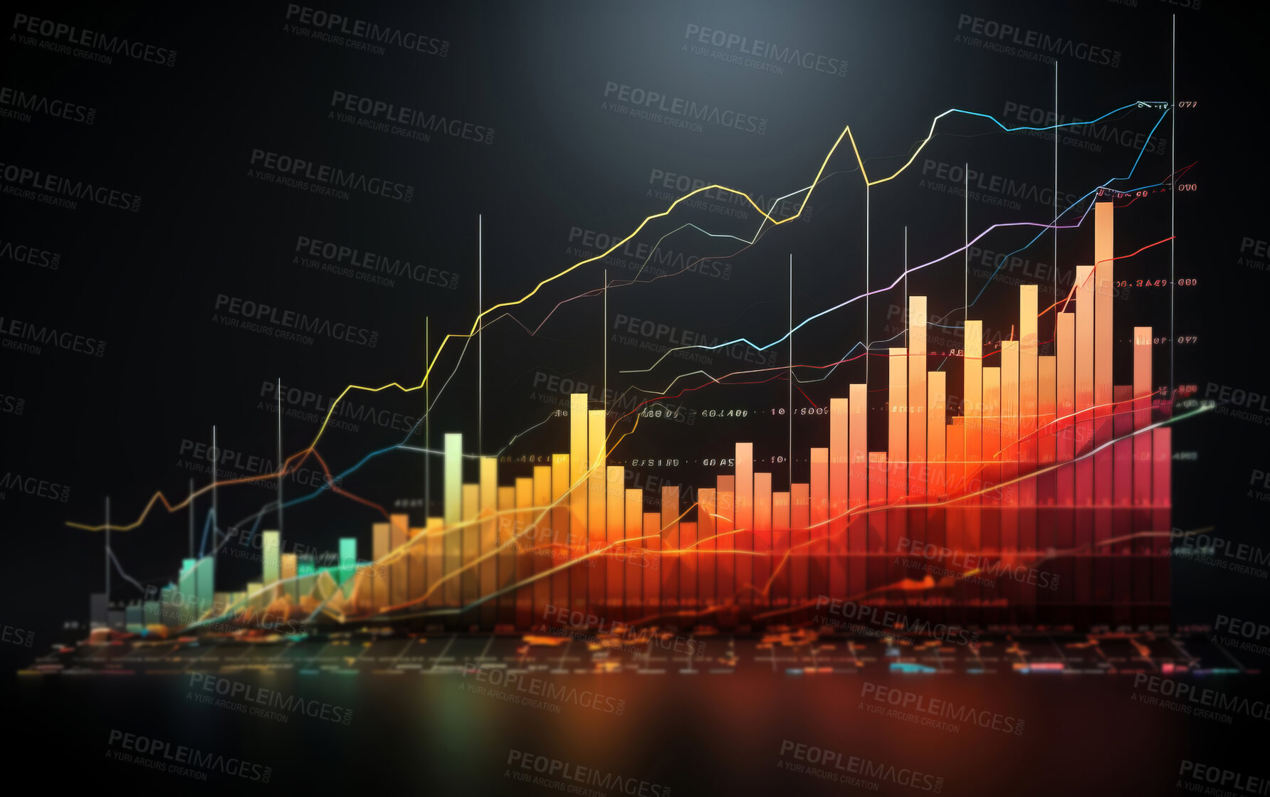 Buy stock photo Stock exchange software of finance and economy graphs.