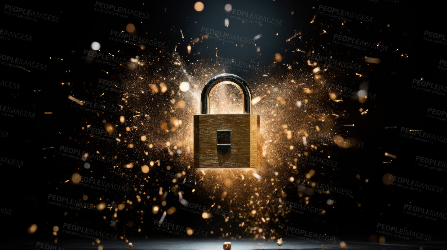 Buy stock photo Cyber security, protection and data concept. Padlock for data business privacy