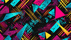 Colorful 80s or 90s Retro pattern, shapes and design for print, textile or background