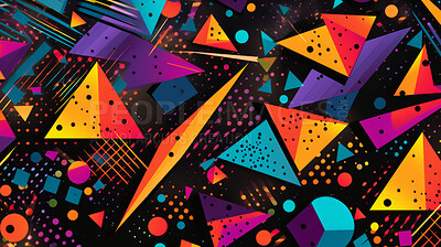 Colorful 80s or 90s Retro pattern, shapes and design for print, textile or background