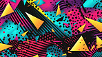 Colorful 80s or 90s Retro pattern, shapes and design for print, textile or background