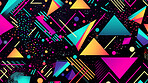 Colorful 80s or 90s Retro pattern, shapes and design for print, textile or background