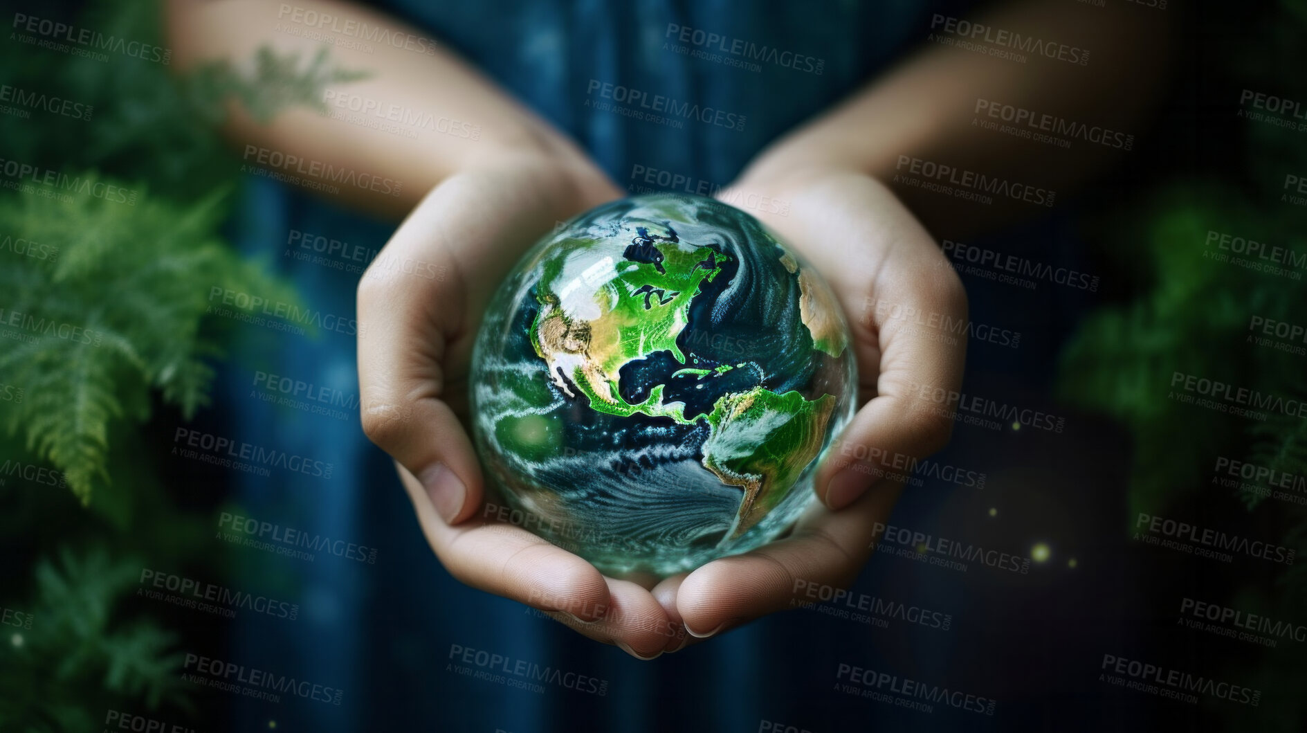 Buy stock photo Close Up Earth in hands. Care of the Environment and planet. Sustainability and Earth Day