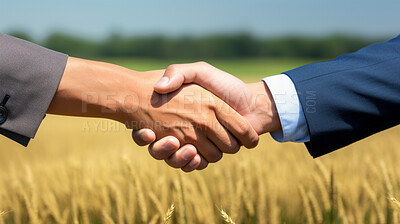 Handshake. Farmer and Business man shaking hands. Agricultural business