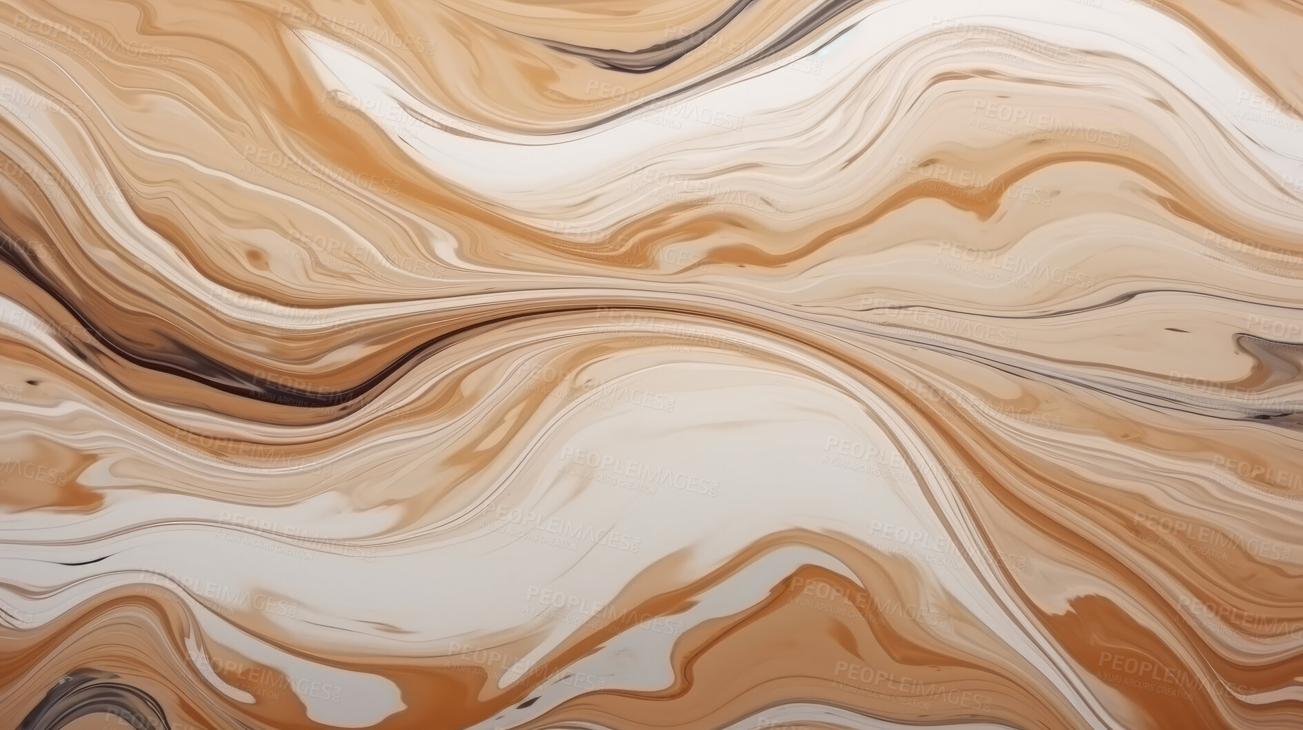 Buy stock photo Beige marble paint liquid flow effect. Abstract marble background pattern