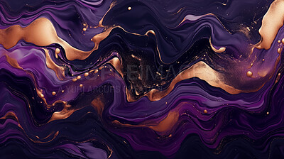 Buy stock photo Purple marble paint liquid flow effect. Abstract marble background pattern