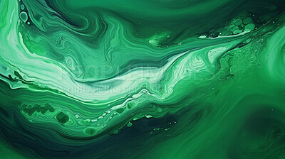 Buy stock photo Green marble paint liquid flow effect. Abstract marble background pattern