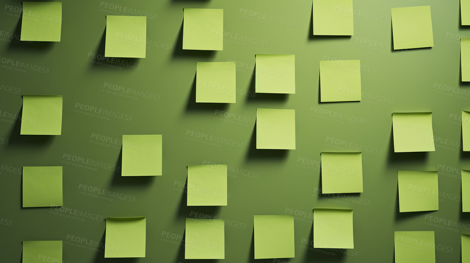 Buy stock photo Green sticky notes. Design post it for work memo reminders, business planning and scheduling