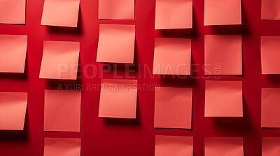 Red sticky notes. Design post it for work memo reminders, business planning and scheduling
