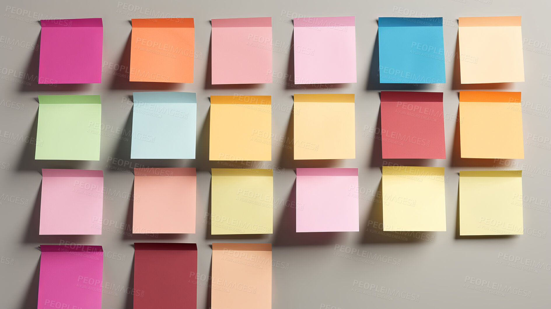 Buy stock photo Colorful sticky notes. Design post it for work memo reminders, business planning and scheduling