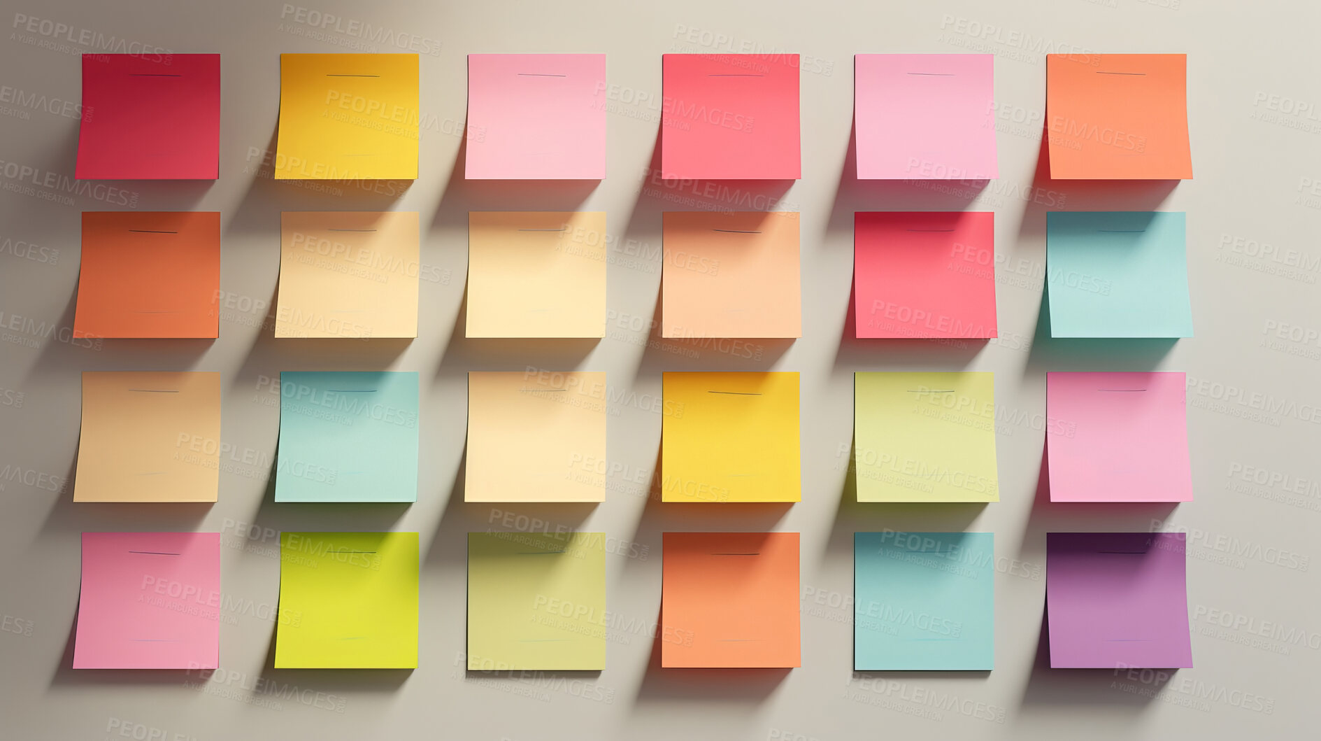 Buy stock photo Colorful sticky notes. Design post it for work memo reminders, business planning and scheduling