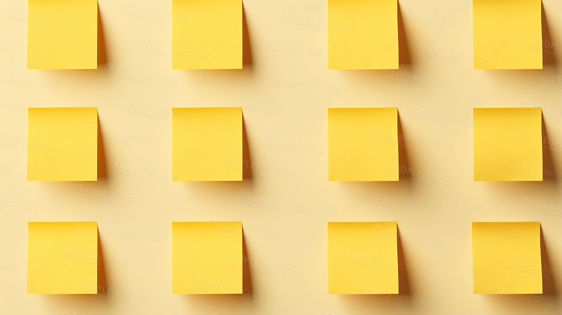 Buy stock photo Yellow sticky notes. Design post it for work memo reminders, business planning and scheduling