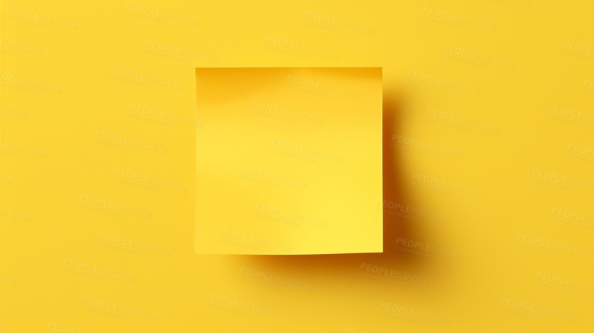 Buy stock photo Yellow sticky note. Design post it for work memo reminders, business planning and scheduling