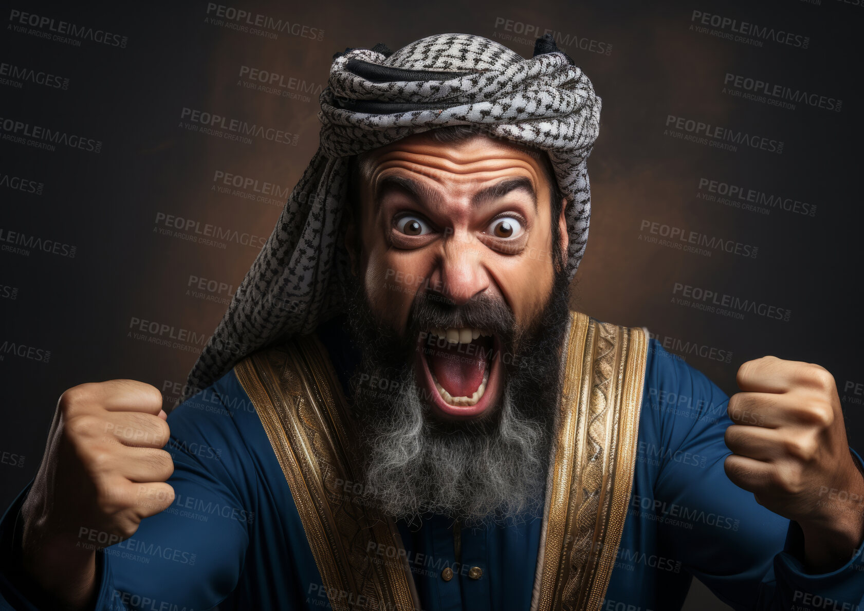 Buy stock photo Model in traditional religious clothes emotionally charged. Religion concept.