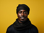 Man wearing traditional turban. Studio portrait. Ethnic, religion concept.