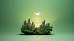 Eco friendly lightbulb, Sustainability, Renewable energy concept