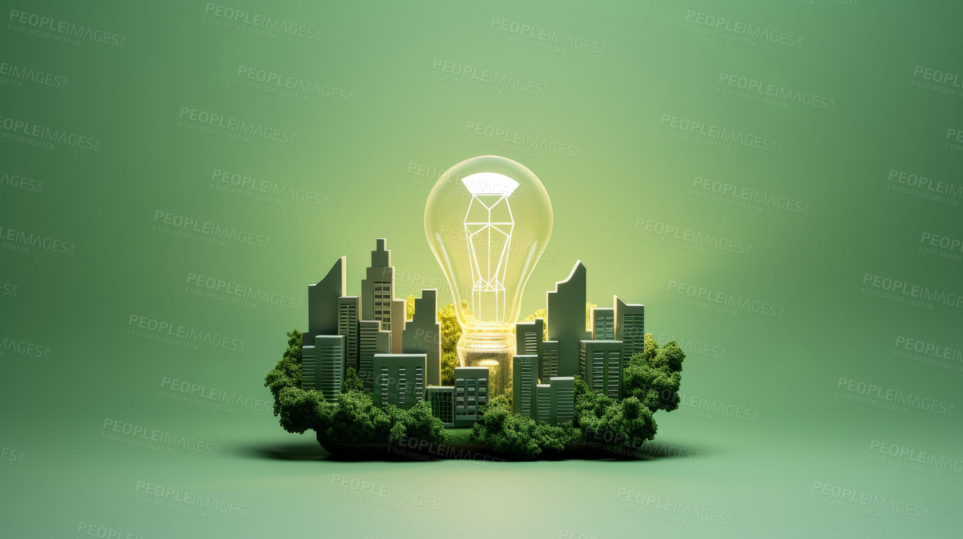 Buy stock photo Eco friendly lightbulb, Sustainability, Renewable energy concept