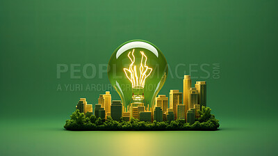 Buy stock photo Eco friendly lightbulb, Sustainability, Renewable energy concept