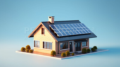Buy stock photo Solar panels, green energy for home investment. Solar panels, green energy for home