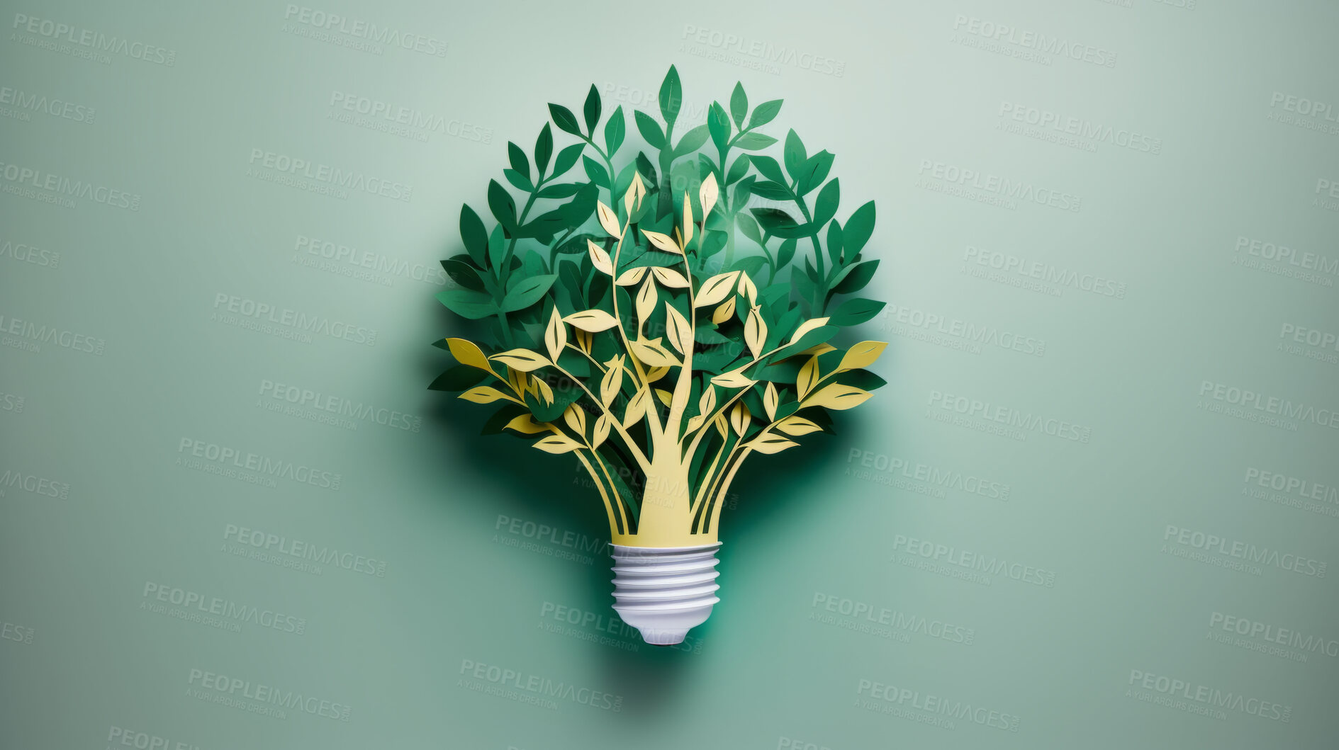 Buy stock photo Eco friendly lightbulb, Sustainability, Renewable energy concept