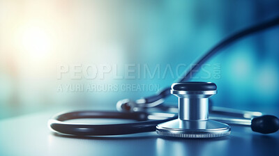 Stethoscope on a table for doctor checkup on health medical background