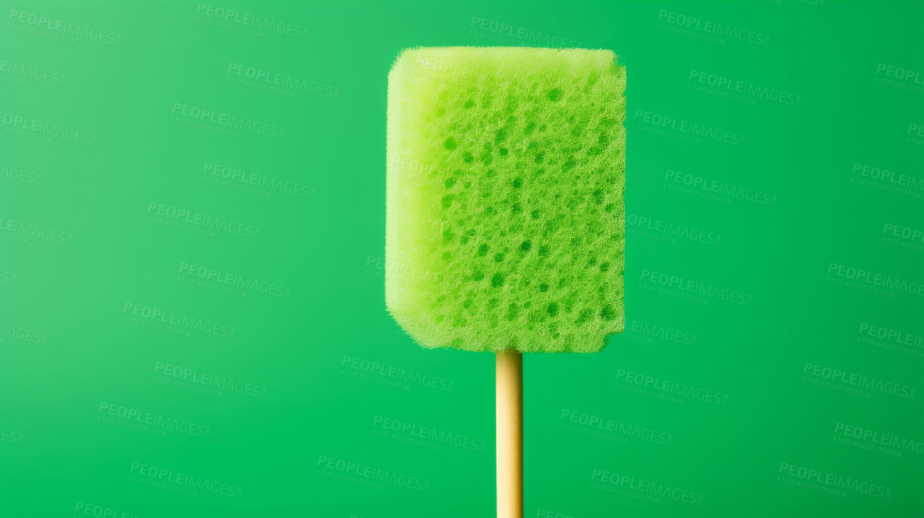 Buy stock photo Sponge on a stick. Clean home and kitchen copyspace background