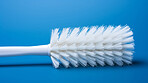 Round white brush. Clean home and kitchen copyspace background