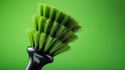 Buy stock photo Green eco-friendly brush. Clean home and kitchen copyspace background