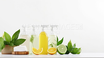Buy stock photo Detergent cleaning supplies. Chemical and eco-friendly options concept