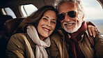 Mature couple on first class private jet. Luxury vacation travel concept.