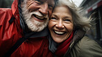 Romantic married retired senior couple. Fun travel explore activity