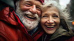 Romantic married retired senior couple. Fun travel explore activity