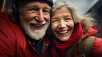 Romantic married retired senior couple. Fun travel explore activity