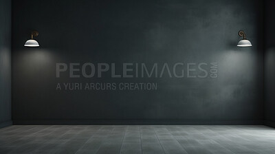 Black empty wall with shadows and light. Minimal abstract background for product presentation