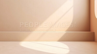 Beige empty wall with shadows and light. Minimal abstract background for product presentation