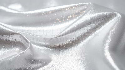 Silver glitter wave material. Metallic textile design background