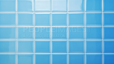 Blue ceramic tile wall or floor background. Design wallpaper copyspace