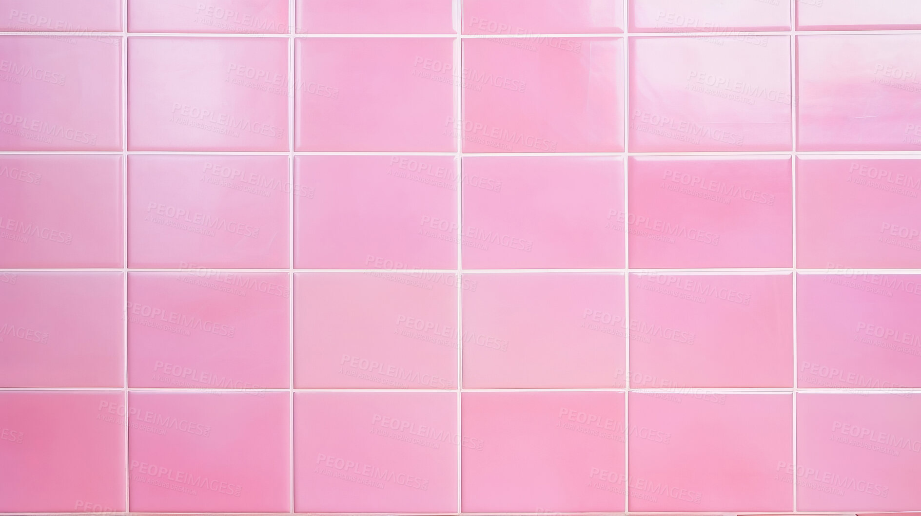 Buy stock photo Pink ceramic tile wall or floor background. Design wallpaper copyspace