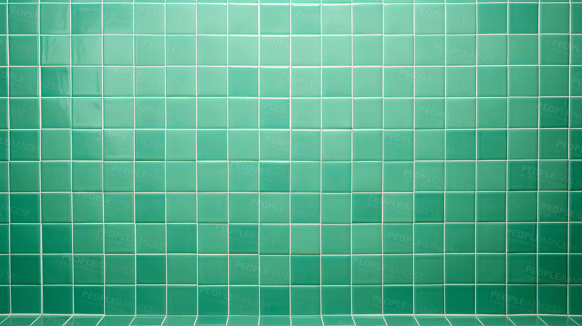 Buy stock photo Green ceramic tile wall or floor background. Design wallpaper copyspace