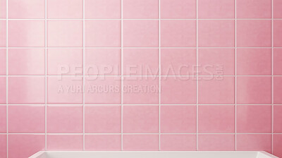 Pink ceramic tile wall or floor background. Design wallpaper copyspace