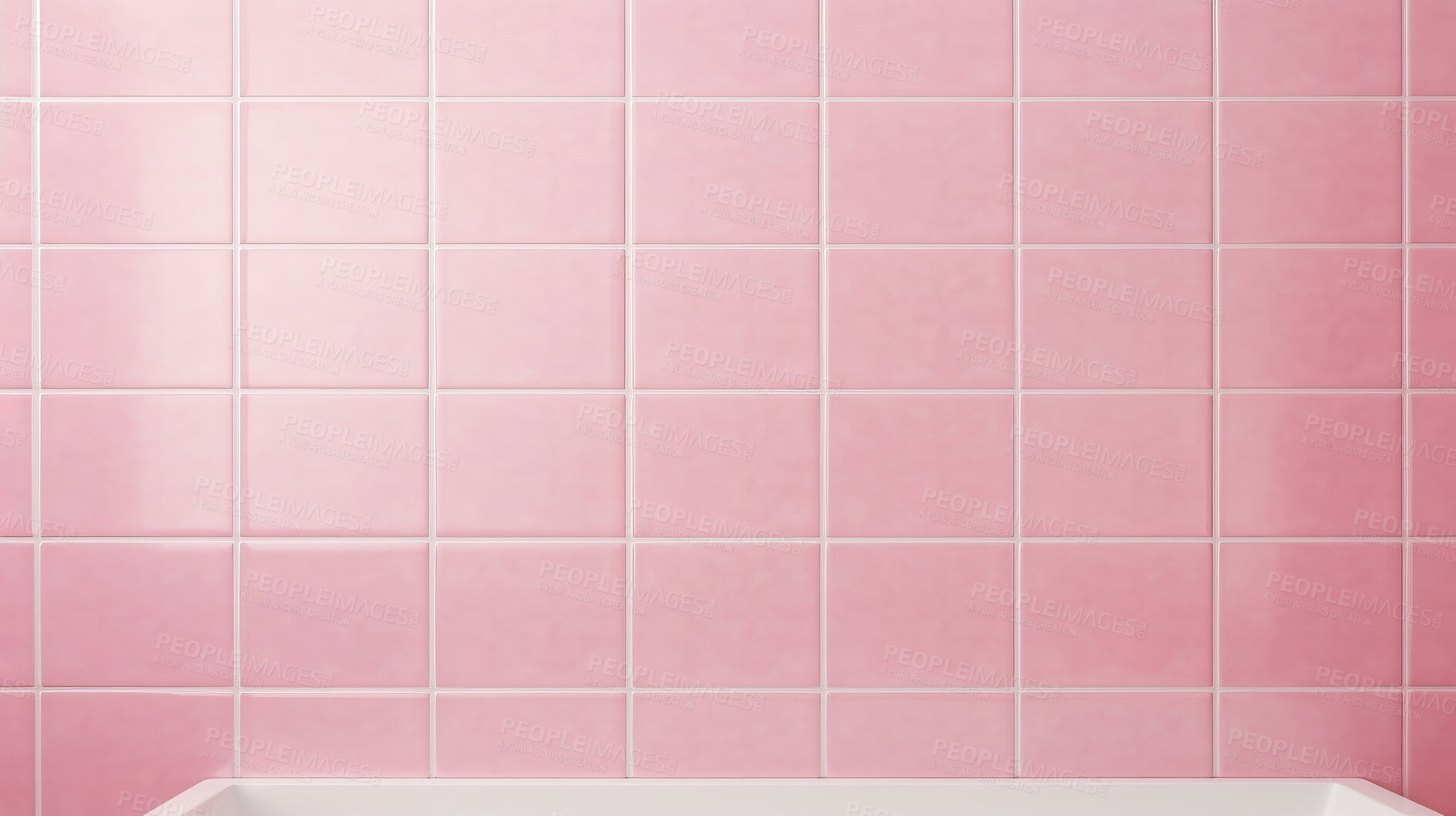 Buy stock photo Pink ceramic tile wall or floor background. Design wallpaper copyspace
