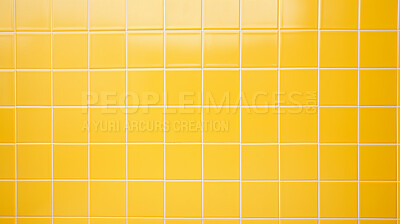 Yellow ceramic tile wall or floor background. Design wallpaper copyspace
