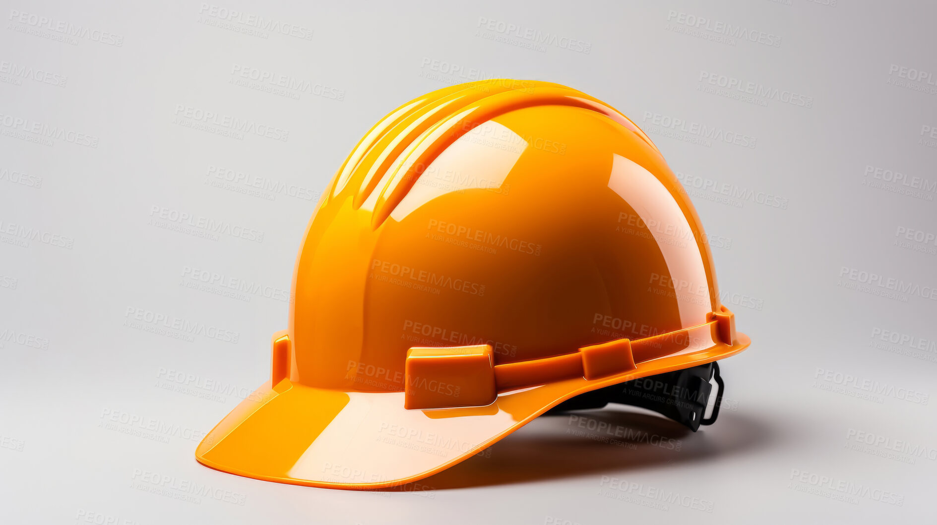 Buy stock photo Studio shot of Hard hat on blank backdrop. Labour day Concept. Construction concept.