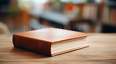 Buy stock photo Religious book laying open on table. Religion and faith concept.